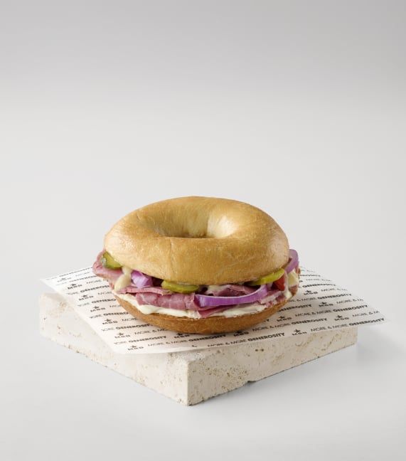 Pastrami, Gherkin & Cream Cheese Bagel